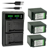 Kastar 3-Pack CGA-D54 Battery and LTD2 USB Charger Replacement for Panasonic AG-HPX250 AG-HPX250EN AG-HPX250P AG-HPX250PJ, AG-HPX255 AG-HPX255P AG-HPX255EJ, AG-HVX200 AG-HVX200E AG-HVX200P AG-HVX200AP