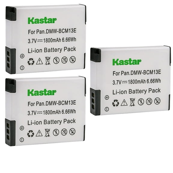 Kastar 3-Pack DMW-BCM13 Battery Replacement for Panasonic DMW-BCM13, DMW-BCM13E, DMW-BCM13PP Battery, Panasonic VSK0800, VSK0801 Charger, Panasonic Lumix DMC-ZS40 DMC-ZS40K DMC-ZS40S Camera