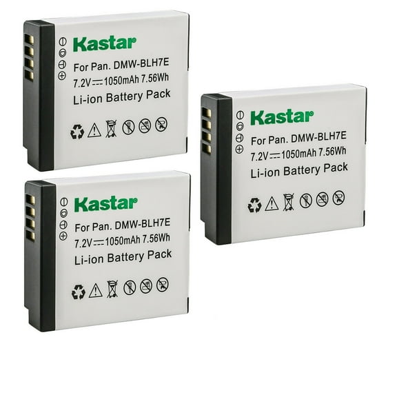 Kastar 3-Pack DMW-BLH7E Battery Replacement for Panasonic Lumix DC-GX800, Lumix DC-GX850, Lumix DC-GF9, Lumix DC-GF9K, Lumix DMC-GM1, Lumix DMC-GM1D, Lumix DMC-GM1K, Lumix DMC-GM1KA Camera