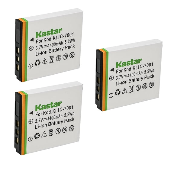 Kastar 3-Pack KLIC-7001 K7001 Battery Replacement for Kodak EasyShare MD863, EasyShare MX1063, EasyShare V550, EasyShare V570, EasyShare V610, EasyShare V705 Digital Cameras