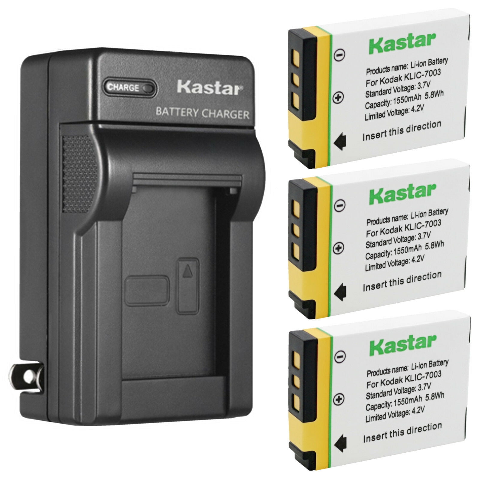 Kastar 3-Pack KLIC-7003 Battery and AC Wall Charger Replacement