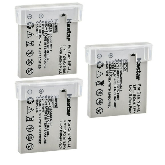 Kastar 3-Pack NB-4L Battery Replacement for Canon Digital IXUS Wireless, Digital IXUS 30, Digital IXUS 40, Digital IXUS 50, Digital IXUS 55, Digital IXUS 60, Digital IXUS 65, Digital IXUS 70 Camera