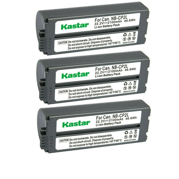Kastar 3-Pack NB-CP2L Battery 22.2V 2100mAh Replacement for Canon NB-CP1L, Canon NB-CP2L, Canon NB-CP2LH Battery, Canon CG-CP200 Charger (Color: Gray)