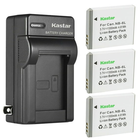 Kastar 3-Pack NP-6L Battery and AC Wall Charger Replacement for Minolta MND20 44 MP / 2.7K, Minolta MND23 48MP Auto Focus 4K Ultra HD Selfie, Minolta MN50WP 48MP Autofocus 5K UHD Waterproof Camera