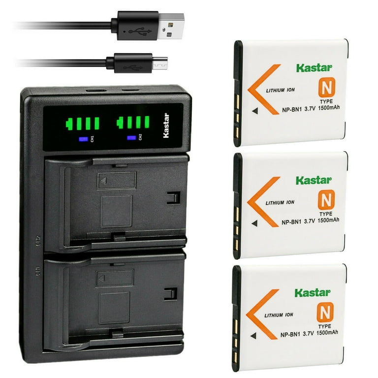 Kastar 3-Pack NP-BN1 Battery and LTD2 USB Charger Replacement for