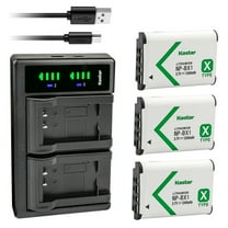 Kastar 3-Pack NP-BX1 Battery and LTD2 USB Charger Replacement for Sony NP-BX1, Type X, X-Series Rechargeable Battery Pack, Sony BC-CSX, BC-CSXB, BC-TRX, ACC-TRBX Charger, Sony ZV-1 Vlog Digital Camera