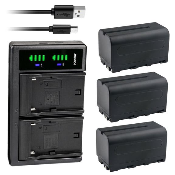 Kastar 3-Pack NP-F750 / NP-F770 Battery and LTD2 USB Charger Compatible with Desview R7S 7", U6 5.5", P5, R5, R5, R6 UHB 5.5", R7 7", R72 7" 4K HDMI On-Camera Touchscreen Monitor