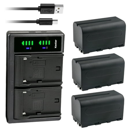 Kastar 3-Pack NP-F750 / NP-F770 Battery and LTD2 USB Charger Compatible with Viltrox DC-55 5.5" Professional 4K HDMI Monitor, DC70 II 7" LCD On-Camera Monitor, DC70 EX 7" 4K LCD On-Camera Monitor