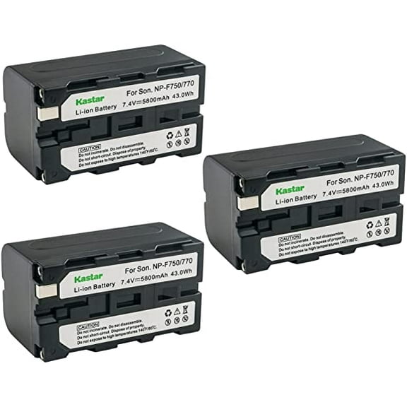 Kastar 3-Pack NP-F770 Battery 7.4V 5800mAh Replacement for CCD-TR425 CCD-TR427 CCD-TR500 CCD-TR511 CCD-TR512 CCD-TR515 CCD-TR516 CCD-TR517 CCD-TR555 CCD-TR57 CCD-TR67 CCD-TR610 CCD-TR617 Camera