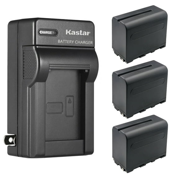Kastar 3-Pack NP-F960 / NP-F970 Battery and AC Wall Charger Replacement for Neewer P200 CRI97+ RGB LED Video Light, P280 CRI97+ RGB LED Video Light, RGB176 CRI95+ Video Light