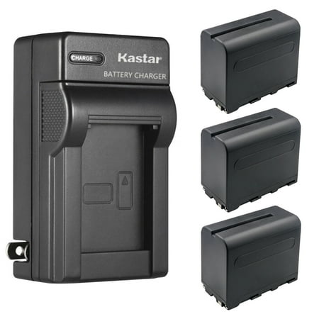 Kastar 3-Pack NP-F960 / NP-F970 Battery and AC Wall Charger Replacement for SWIT CM-S75C 7" 3000 cd/m² Super Bright 4K HDR Monitor, SWIT CM-S75F 7" 3000 cd/m² Super Bright