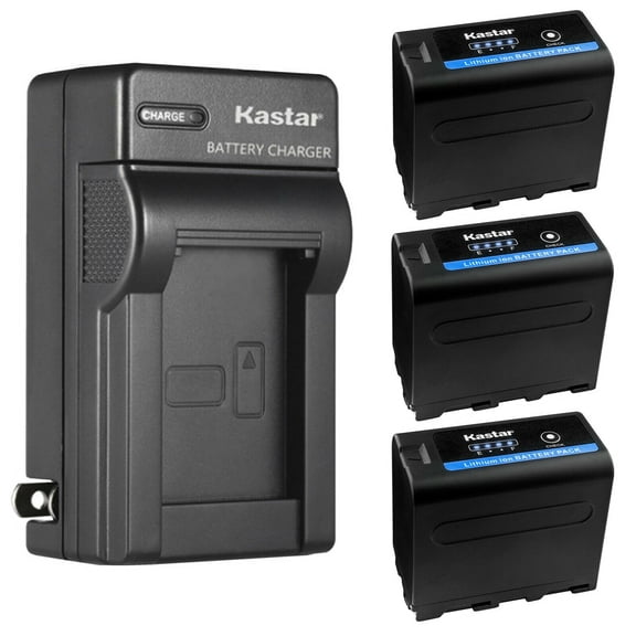 Kastar 3-Pack NP-F970PRO Battery 7.2V 8700mAh and AC Wall Charger Compatible with Sony DCR-VX9 DCR-VX9000 DSR-DU1 DSR-200 DSR-PD100 DSR-PD150 DSR-PD170 DSR-PD190 DSR-V10 EVO-250 DKC-FP3 GV-A100 Camera