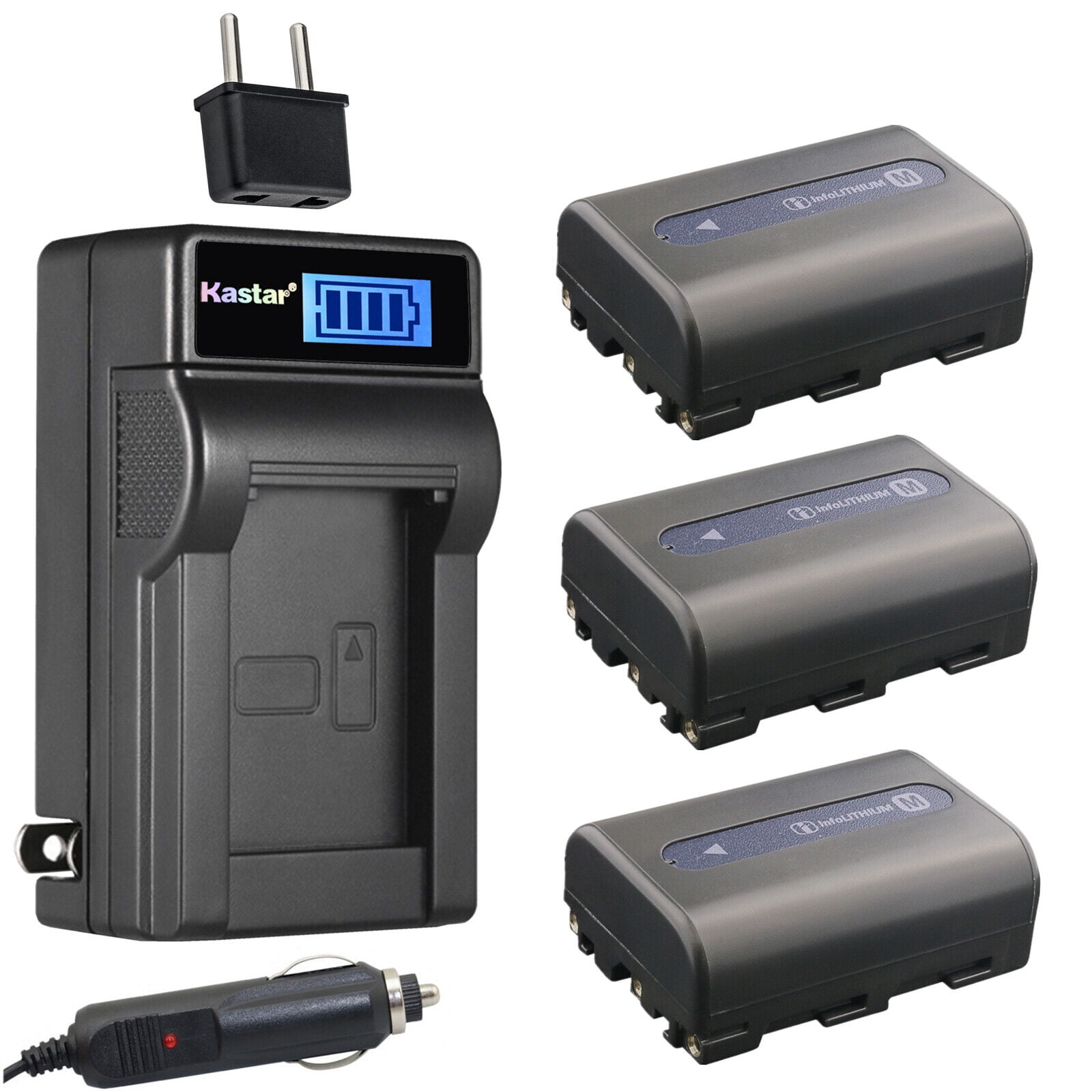 Kastar 3-Pack NP-FM50 Battery and LCD AC Charger Compatible with Sony ...
