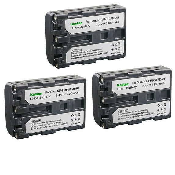 Kastar 3-Pack NP-FM50 NP-FM55H Battery 7.4V 2300mAh Replacement for Sony DCR-TRV14, DCR-TRV15, DCR-TRV16, DCR-TRV17, DCR-TRV18, DCR-TRV19, DCR-TRV20, DCR-TRV22, DCR-TRV23, DCR-TRV24, DCR-TRV25 Camera