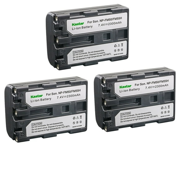 Kastar 3-Pack NP-FM50 NP-FM55H Battery 7.4V 2300mAh Replacement for Sony DCR-TRV14, DCR-TRV15, DCR-TRV16, DCR-TRV17, DCR-TRV18, DCR-TRV19, DCR-TRV20, DCR-TRV22, DCR-TRV23, DCR-TRV24, DCR-TRV25 Camera