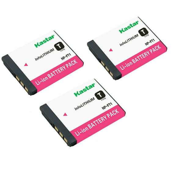 Kastar 3-Pack NP-FT1 Battery Replacement for Sony NP-FT1 NPFT1, Type T Battery, Sony C-CS3, BC-TR1 Charger