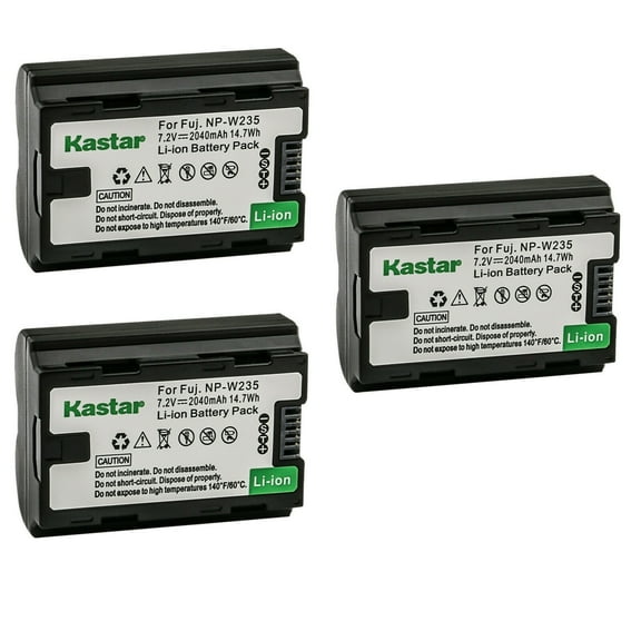 Kastar 3-Pack NP-W235 Battery Replacement for Fujifilm NP-W235 NPW235 Battery, Fujifilm BC-W235 BCW235 Battery Charger, Fujifilm X-T4 XT4 Camera, Fujifilm GFX 50S II Medium Format Mirrorless Camera
