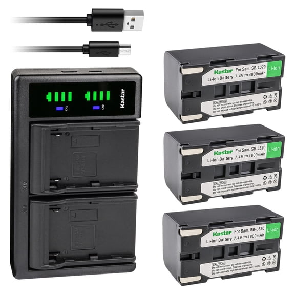 Kastar 3-Pack SB-L320 Battery and LTD2 USB Charger Replacement for Samsung SC-L520, SC-L530, SC-L550, SC-L600, SC-L610, SC-L630, SC-L650, SC-L700, SC-L710, SC-L750, SC-L770, SC-L810, SC-L860, SC-L870