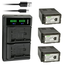 Kastar 3-Pack VW-VBG6 Battery and LTD2 USB Charger Replacement for Panasonic AG-AC130AEJ, AG-AC130AP, AG-AC160, AG-AC160A , AG-AC160AEJ, AG-AC160AP, AG-HMC40, AG-HMC43, AG-HMC45A, AG-HMC70, AG-HMC70U