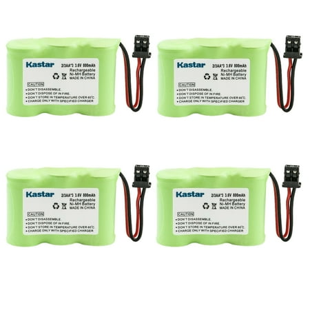 Kastar 4-Pack 2/3AA 3.6V 800mAh Ni-MH Battery Replacement for Sony SPP-Q120 SPPQ150 SPP-Q150 SPPQA500 SPP-V72C ST250, Uniden BT-185 1-528-376-31 XC-315 XC-330 XC-600 XC611 XC-611