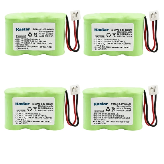 Kastar 4-Pack 3.6V 800mAh Ni-MH Battery Replacement for SHARP CL155, CL160, CL250, CL255, CL260, CL265D, CL350, CL355, CL500, CL505, CL510, CL540, CL550, CL555 CL-155, CL-160, CL-250, CL-255