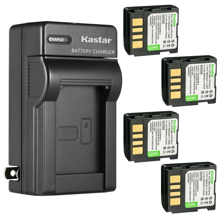Kastar 4-Pack BN-VF707U Battery and AC Wall Charger