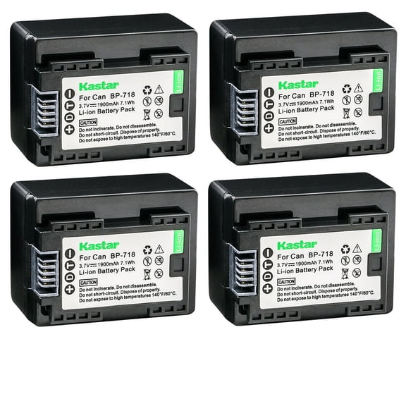 Kastar 4-Pack BP-718 BP718 Battery 3.7V 1900mAh Replacement for Canon LEGRIA HF M52 HFM52, LEGRIA HF M56 HFM56, LEGRIA HF M66 HFM66, LEGRIA HF M68 HFM68, LEGRIA HF M76 HFM76 Camera
