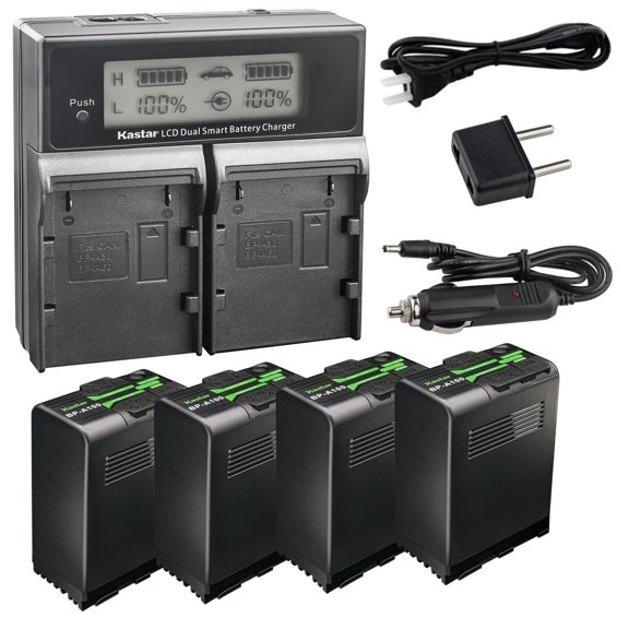 Kastar 4-Pack BP-A100 Battery and CH04 Charger Compatible with Canon EOS C500 Mark II 6K Full-Frame Camera, EOS C70 Cinema Camera (RF Lens Mount), EOS C700 PL 4K Cinema PL C 700 Camcorder