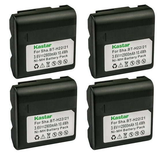 Kastar 4-Pack BT-H22 Battery 3.6V 2900mAh Replacement for Sharp BT-H21, BT-H21U, BT-H22, BT-H22U, Duracell DR7, Empire VBC-3UN, RCA PRO, B712, Sears 55428, 58428, 58457, 58458