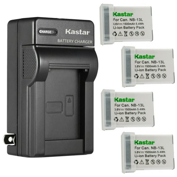 Kastar 4-Pack Battery and AC Wall Charger Replacement for Canon PowerShot SX720 HS, PowerShot SX730 HS, PowerShot SX740 HS, G1 X Mark III, PowerShot G5 X, PowerShot G5 X II, PowerShot G7 X Cameras