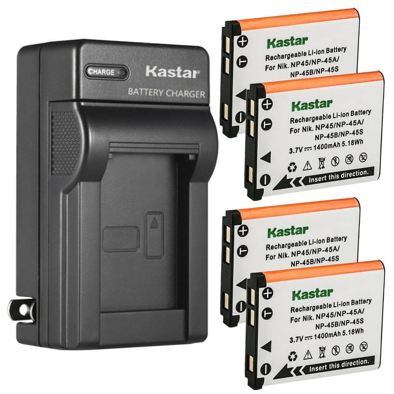 Pack of 4 Kastar Lithium-Ion Rechargeable Battery and AC Charger