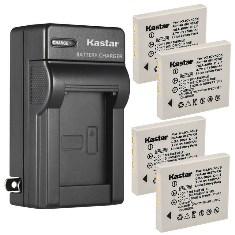 Kastar 4-Pack Battery and AC Wall Charger Replacement for Fujifilm 