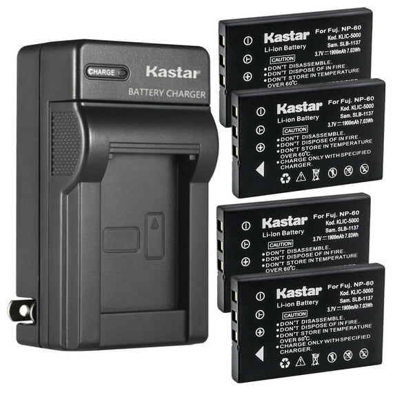 Kastar 4-Pack Battery and AC Wall Charger Replacement for HP A1812A L1812A L1812B Photosmart R07 Q2232-80001 Battery, HP Photosmart R507, Photosmart R607, Photosmart R707, Photosmart R717