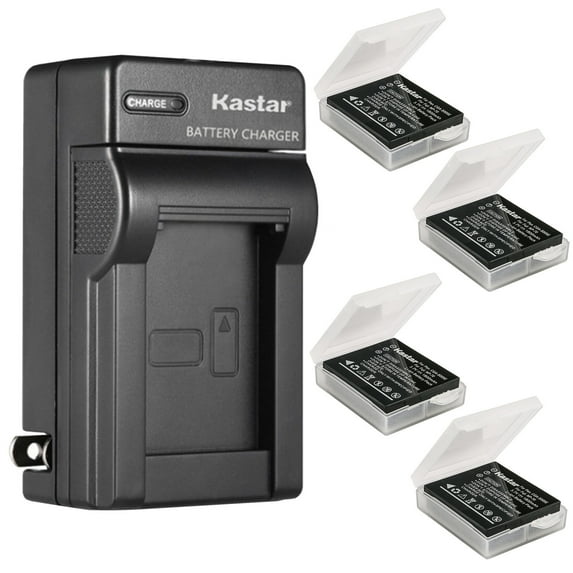 Kastar 4-Pack Battery and AC Wall Charger Replacement for Leica BP-DC4 BPDC4 Battery, Leica BC-DC4 BC-DC4-E Charger, Leica C-LUX1, D-LUX2, D-LUX3, D-LUX4 Digital Cameras