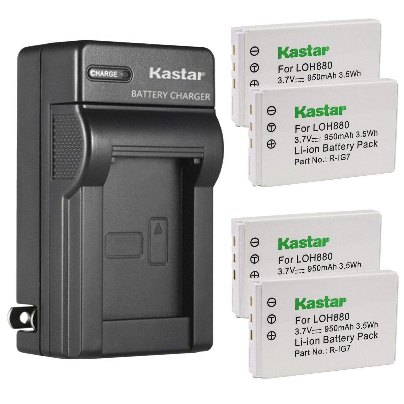 Kastar 4-Pack Battery and AC Wall Charger Replacement for Logitech 1903040000 190304-200 190304200 190304-2000 1903042000 1903042001 815000037 994000033 F12440023 HHD10010 K43D M36B M41B MSE10007