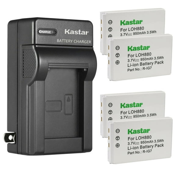 Kastar 4-Pack Battery and AC Wall Charger Replacement for Logitech NC1002 NTA2340 R-IG7 RIG7 RLI001.9 R-RG7 Logitech Harmony One Advanced Harmony 720 Harmony 720 Pro Harmony 720 Remote Harmony 780
