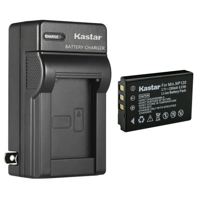 Kastar 4-Pack Battery and AC Wall Charger Replacement for Minolta NP-120 Battery, Minolta MN80NV, MN88NV, MN90NV, MN200NV, MN220NV 1080p Full HD, MN4K40NV 4K Ultra HD 30 MP IR Night Vision Camcorder
