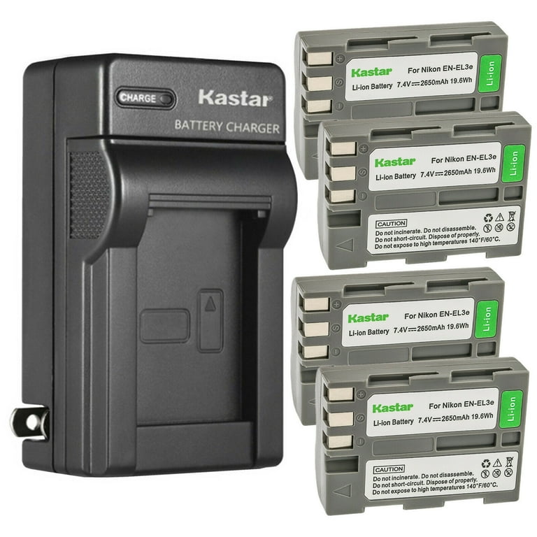 Kastar 4-Pack Battery and AC Wall Charger Replacement for Nikon