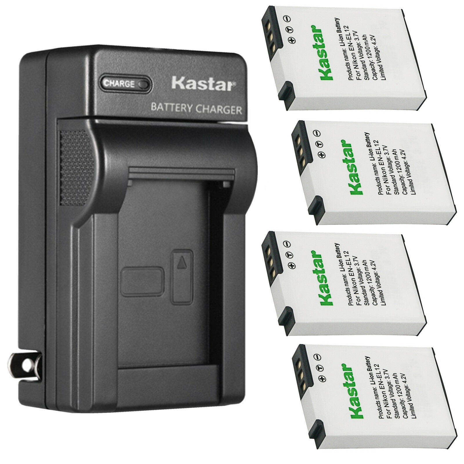 Kastar Battery Charger Kit – For Nikon EN-EL8 MH-62, Coolpix P2, 1500mAh Li-Ion