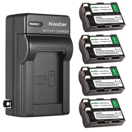 Kastar 4-Pack Battery and AC Wall Charger Replacement for Nikon EN-EL3, EN-EL3a Battery, Nikon MH-18, MH-18a, MH-19 Charger, Nikon D50, D70, D70s, D100, D100 SLR Cameras