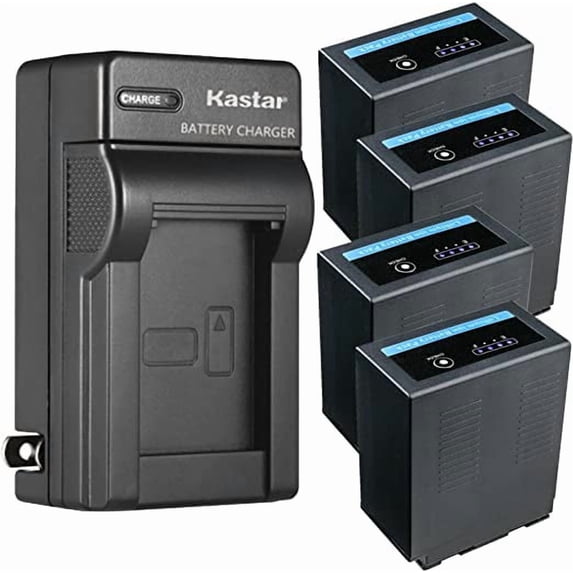 Kastar 4-Pack Battery and AC Wall Charger Replacement for Panasonic AG-DVC32, AG-DVC33, NV-MX500 NV-MX500EG NV-MX500EN, NV-MX1000, NV-MX2500, NV-MX5000, AJ-PCS060G, AJ-PX270 AJ-PX270PJ Cameras
