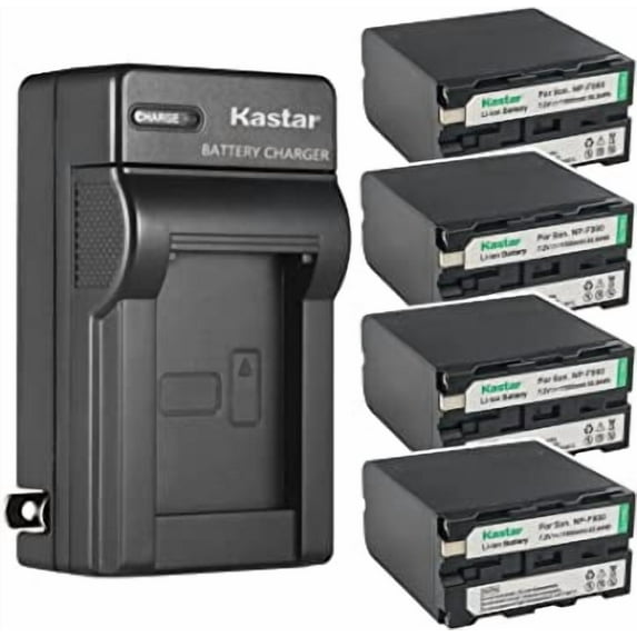 Kastar 4-Pack Battery and AC Wall Charger Replacement for Blackmagic Design Pocket Cinema Camera 6K Pro, Sound Devices MixPre-3, MixPre-6, MixPre-10T, Sound Devices 663, FEELWORLD F5 Pro 5.5