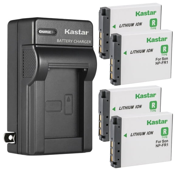 Kastar 4-Pack Battery and AC Wall Charger Replacement for Sony Cyber-Shot DSC-P200/R, Cyber-Shot DSC-P200/S, Cyber-Shot DSC-T30, Cyber-Shot DSC-T30/B, Cyber-Shot DSC-T30S, Cyber-Shot DSC-T50 Cameras
