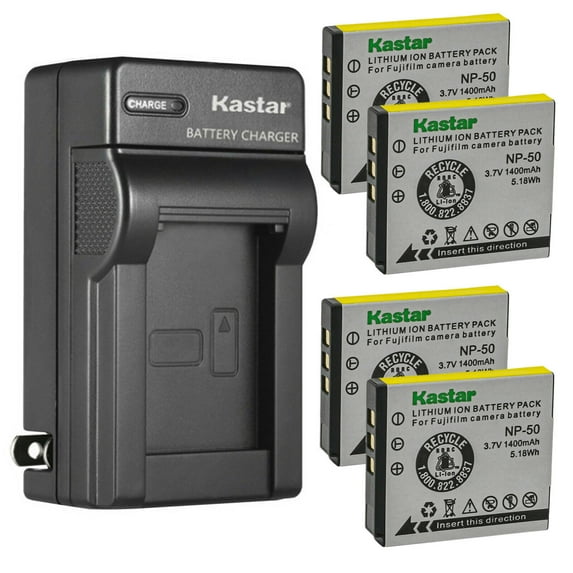 Kastar 4-Pack Battery K7004 and AC Wall Charger Replacement for Kodak KLIC-7004 K7004 Battery, Kodak K7700 Charger, Kodak PLAYSPORT, PLAYTOUCH, PlayFull Dual, Zi8, Zi10, Zi12, Zx3, Ricoh WG-M2 Camera