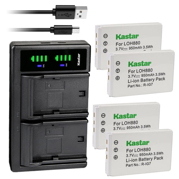Kastar 4-Pack Battery and LTD2 USB Charger Compatible with Logitech Harmony 895 Harmony 900 Harmony 900 Pro Harmony 900 Remote Harmony One Advanced MONSTER AV100 MONSTER AVL300 MONSTER AVL300S