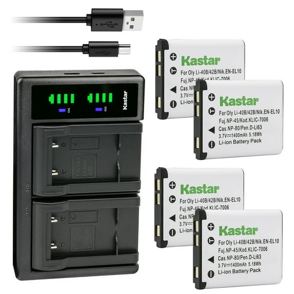 Kastar 4-Pack Battery and LTD2 USB Charger Compatible with Medion MD86121, MD86123, MD86124, MD86276, MD86295, MD86308, MD86341, MD86350, MD86358, MD86408, MD86497, MD86508