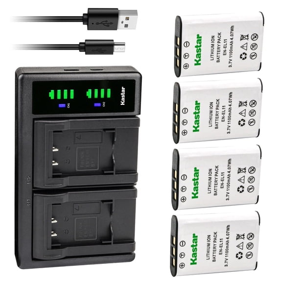 Kastar 4-Pack Battery and LTD2 USB Charger Compatible with Ricoh DB-80 Battery, BJ-8 Charger, Ricoh R50 Camera, Sanyo DB-L70 Battery, DB-L70 Charger, Sanyo Xacti DMX-E10, Sanyo Xacti VPC-E10 Camera
