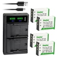 thumbnail image 1 of Kastar 4-Pack Battery and LTD2 USB Charger Replacement for Soxi HDD-9000A HDD9000A Easypix DVX5233 Vivikai HD-OC2312 JAY-tech VideoShot C20 Rollei Movieline SD-23 Cameras, 1 of 6