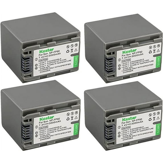 Kastar 4-Pack Battery NP-FP90 / NP-FP91Replacement for Sony DCR-DVD203, DCR-DVD205, DCR-DVD304, DCR-DVD305, DCR-DVD403, DCR-DVD404, DCR-DVD405, DCR-DVD505, DCR-DVD602, DCR-DVD605 Camera