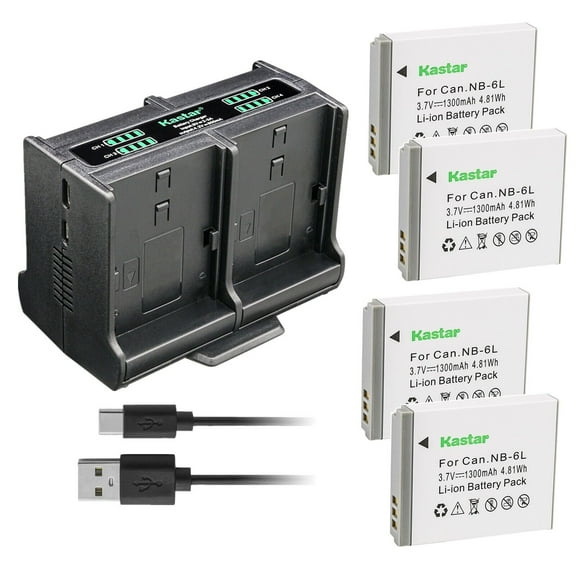 Kastar 4-Pack Battery and Quadruple Charger Compatible with Canon PowerShot SD4000 IS, PowerShot SX170 IS, PowerShot SX240 HS, PowerShot SX260 HS, PowerShot SX270 HS, PowerShot SX280 HS
